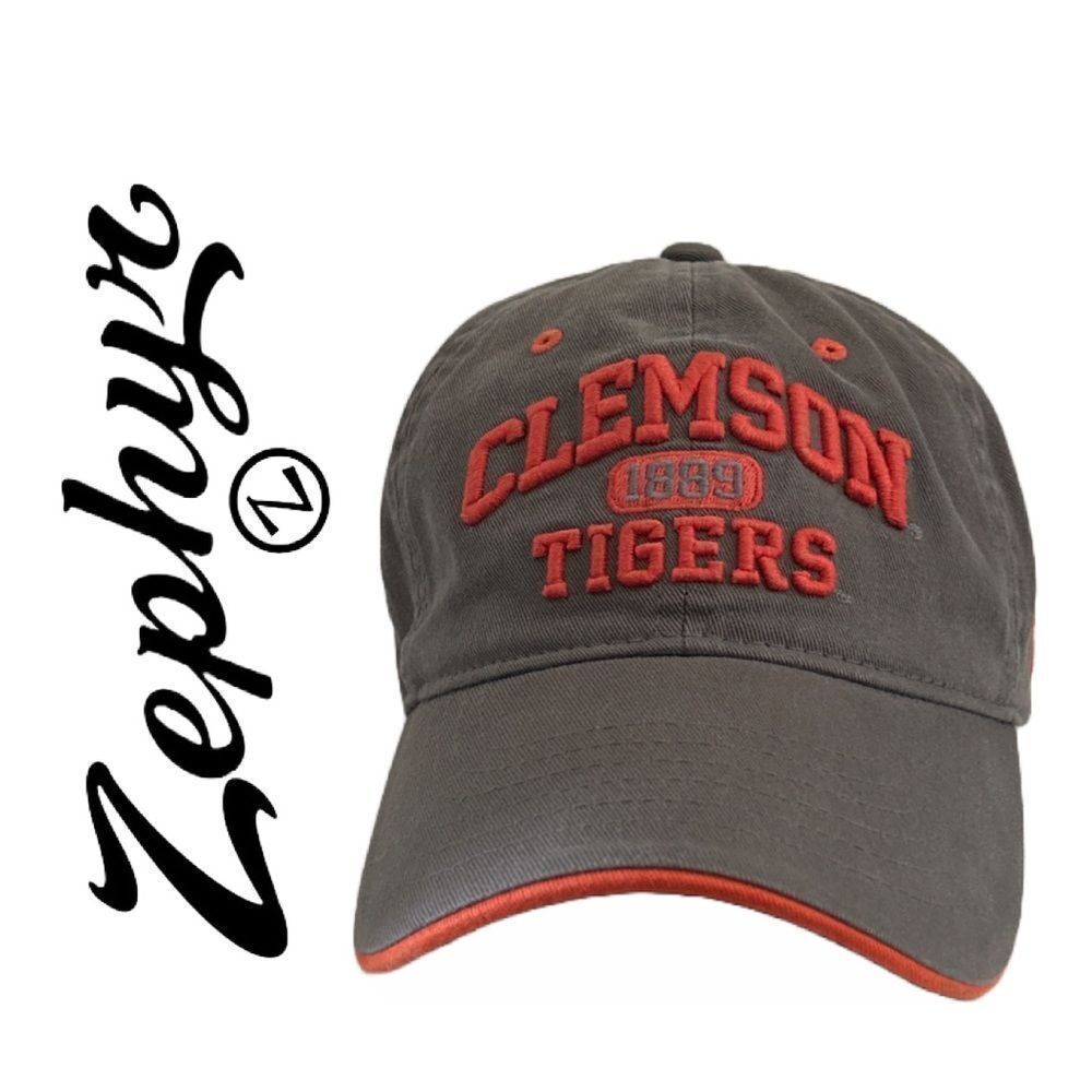 Zephyr Clemson Tigers 1899 Adjustable Gray and Orange Hat